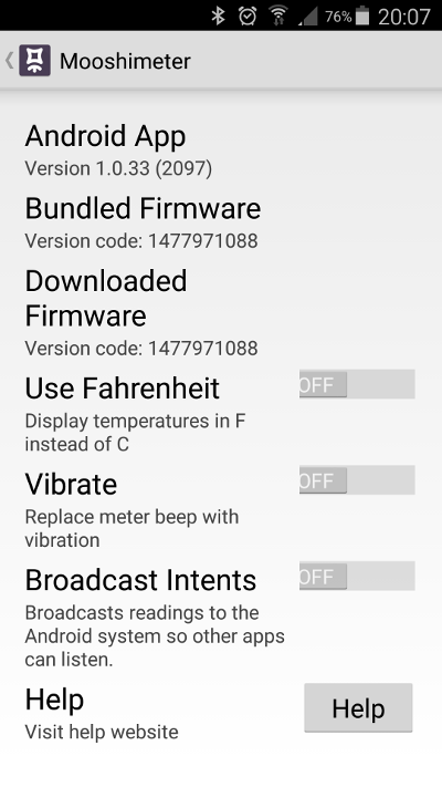 Scan setup menu