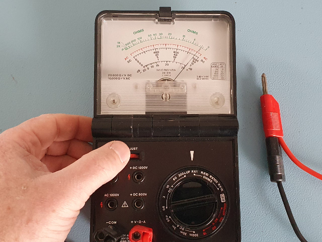 Zero the Ohms scale first