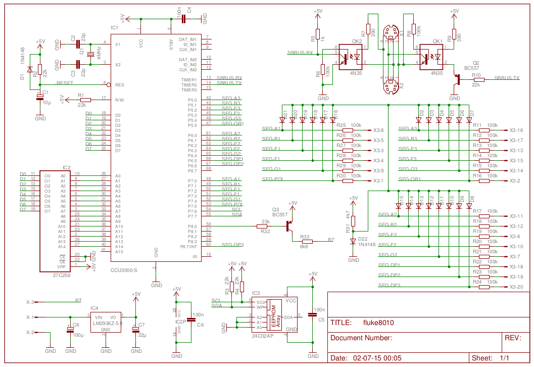 Fluke 8010/8012 Interface Circuit Diagram