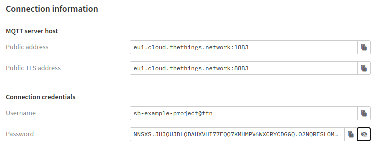 MQTT token generated