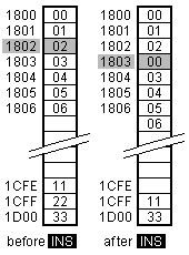 Inserting a byte