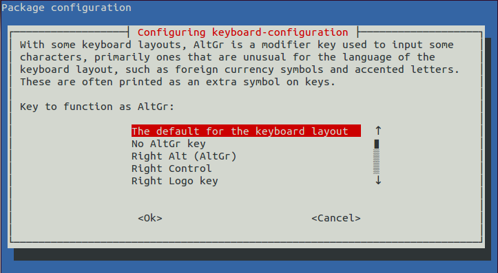 Keyboard configuration