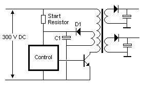 Simplified diagram of a PSU